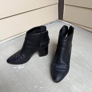 Black Pointed Toe Heeled Ankle Boots – Sleek & Stylish